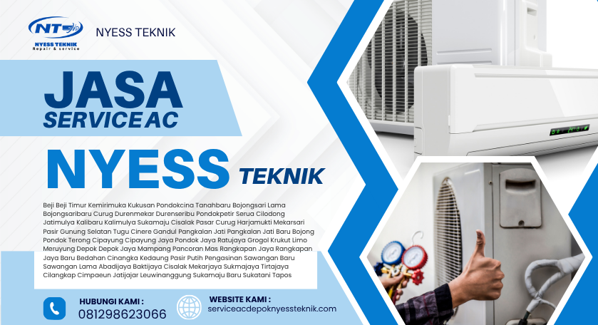 Cuci AC Depok Nyess Teknik Bebas Bau Debu dan Jamur 081298623066