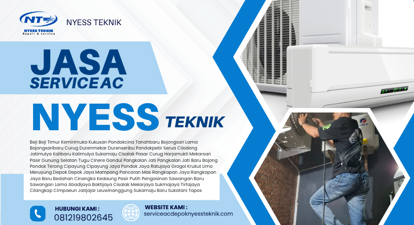 Jasa Cuci AC di Limo Depok Terpercaya Nyess Teknik Ahlinya (081298623066)